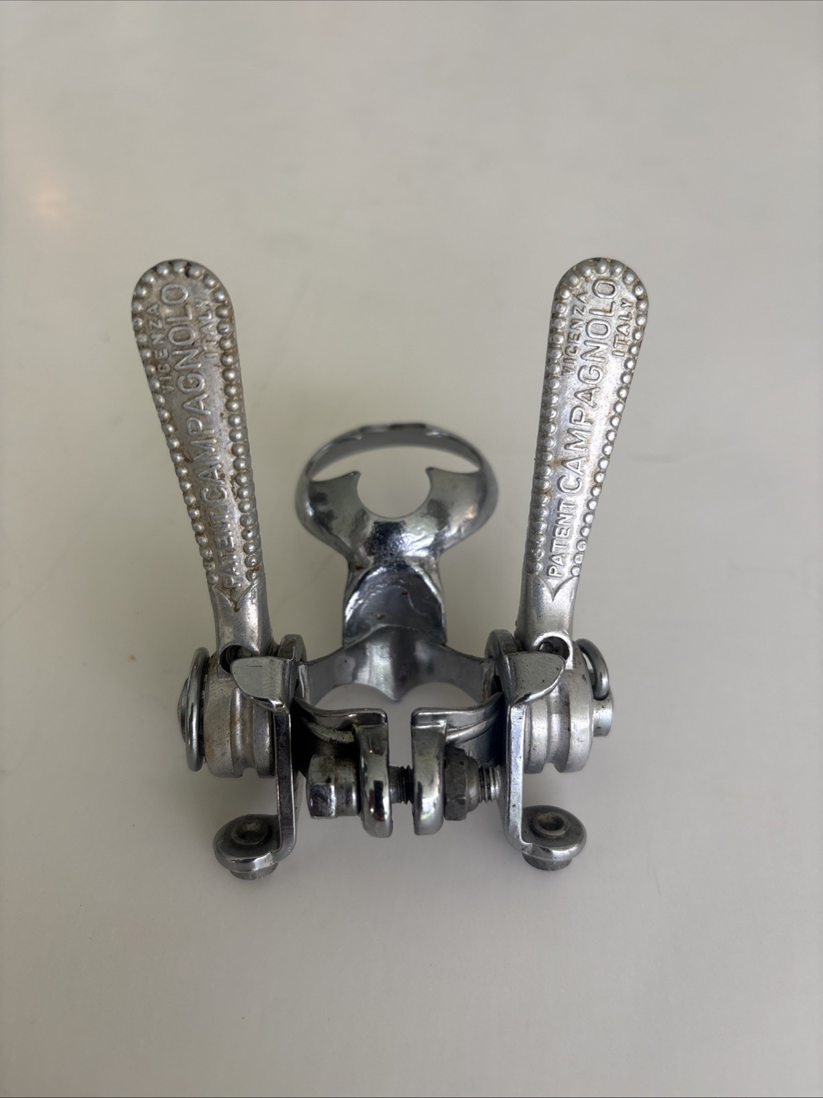 Campagnolo Down Tube Friction Shift Levers 5×2 Speed Clamp-on With Pump Holder