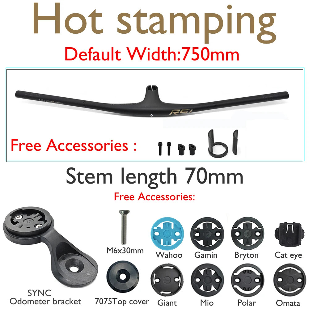 Carbon Mountain Bike Handlebar 13° Rise One-Piece Riser Bar with Computer Mount