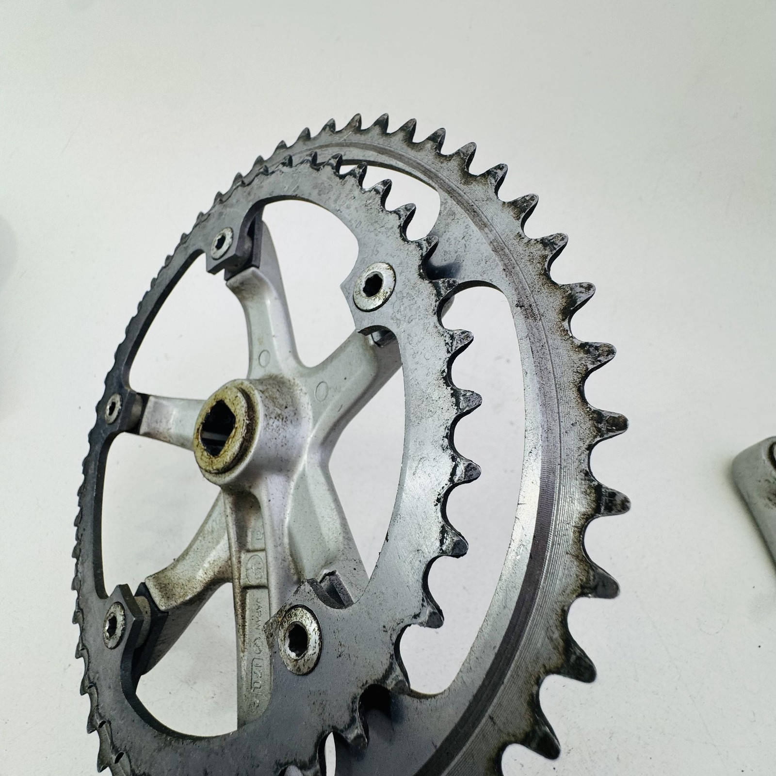 Vintage SR EDGE Double Crankset Road Bike170mm 52/42T Silver Japan A22