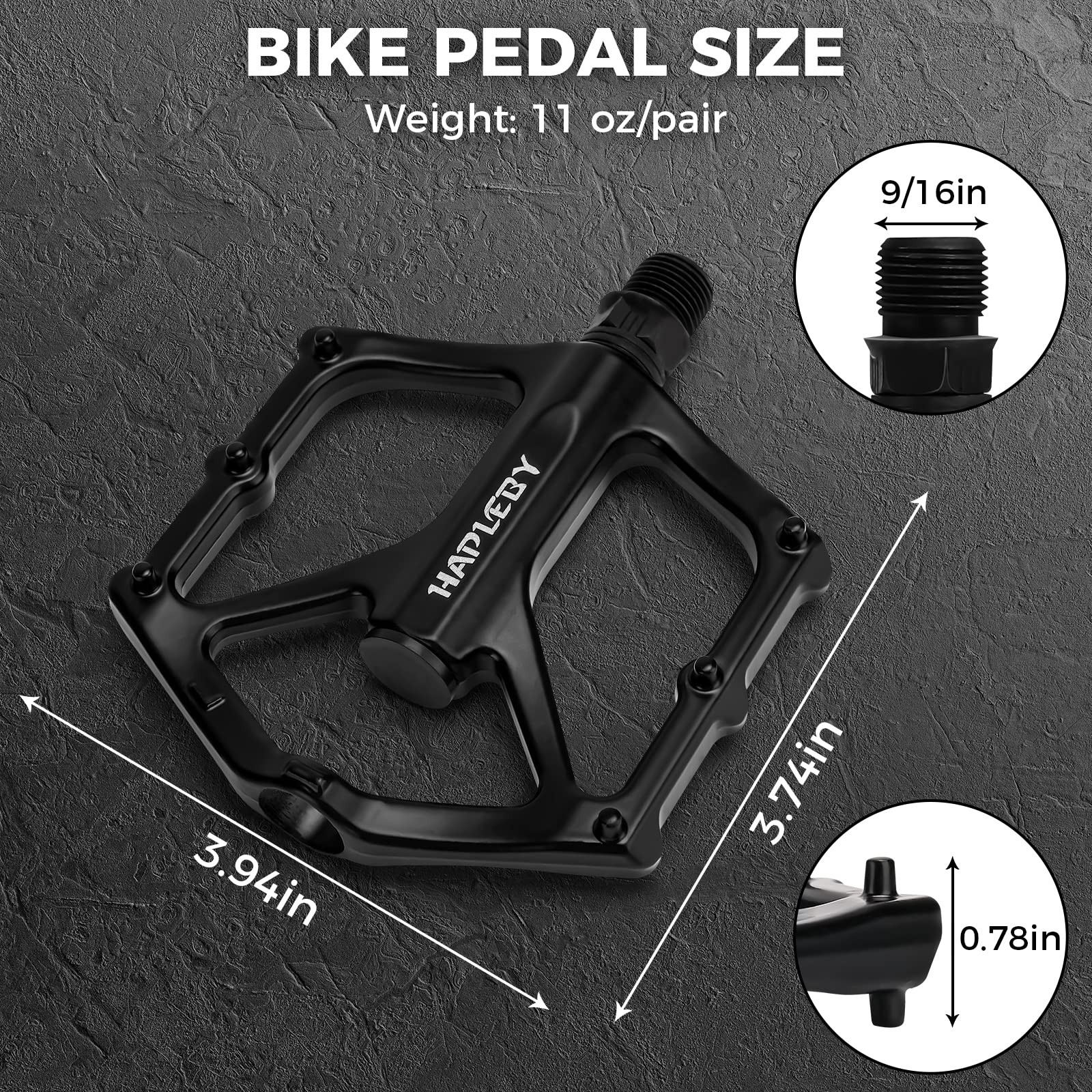 Premium Bike Pedals 9/16 Inch Axle Sealed Bearing Platform Bicycle Flat Pedal