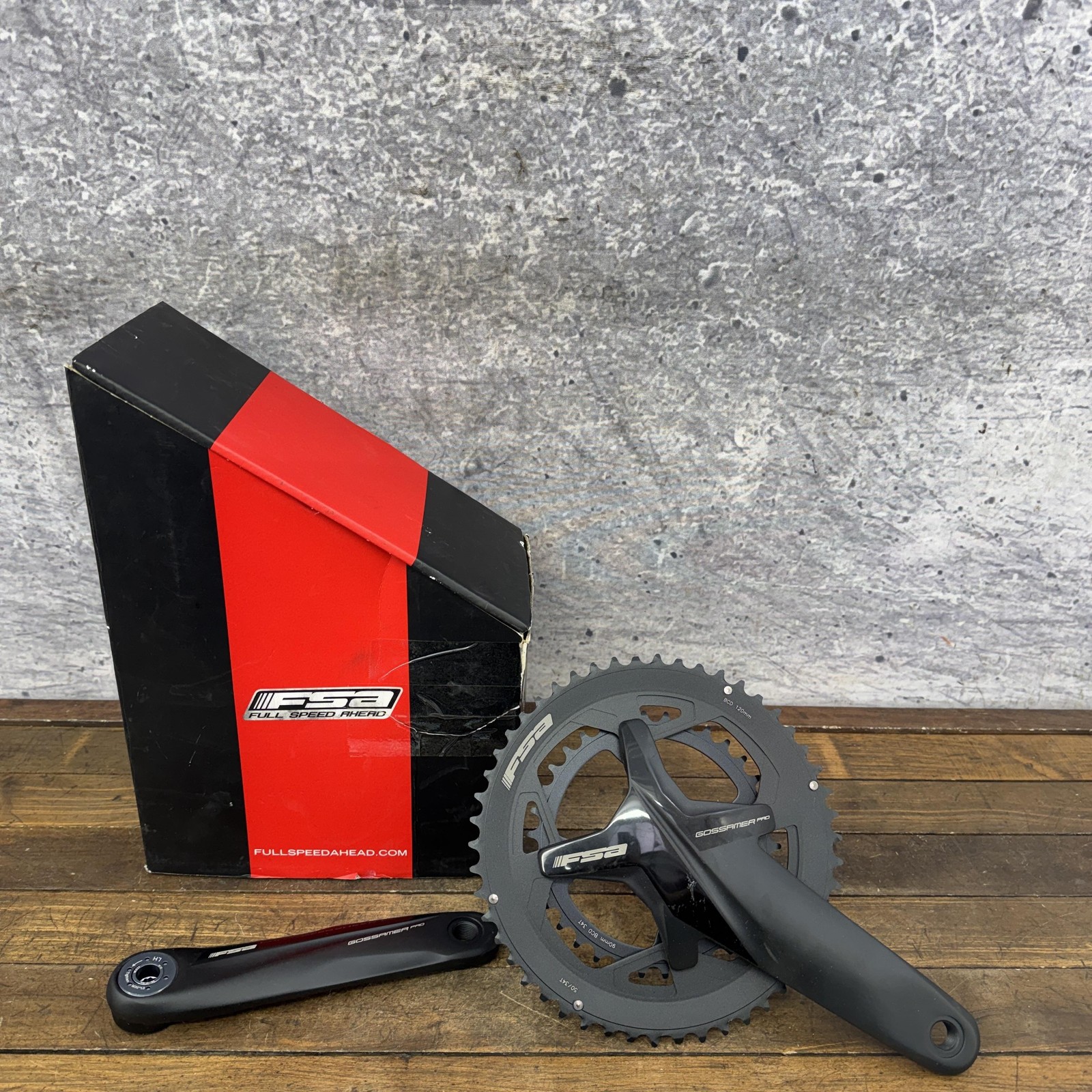 FSA Gossamer Pro Crankset 170mm 50/34T 120/90 BCD 386EVO Double Road Bike Black