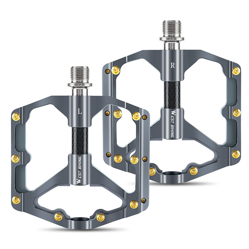 WEST BIKING Aluminum Bicycle Pedals Carbon Fiber Axle 3 Bearing Bike Pedals