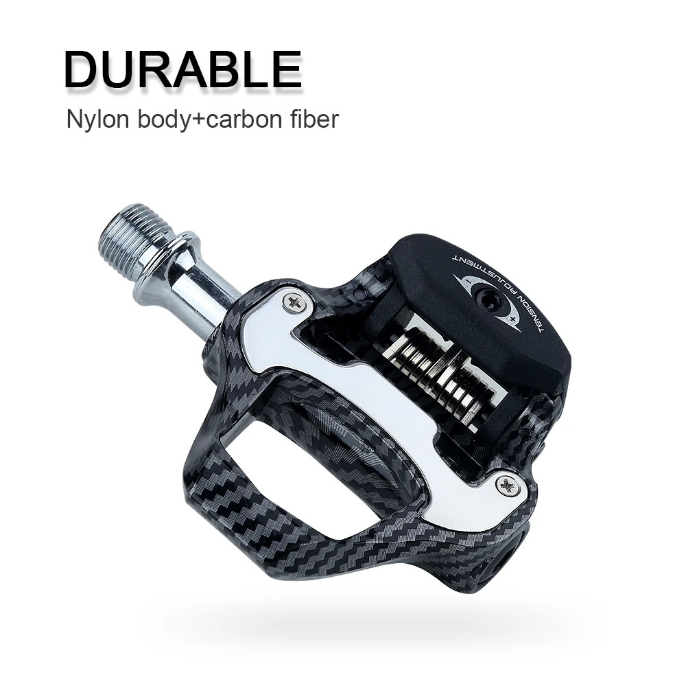 Road Racing Bicycle Footrest Cleat Pedal Carbon Fiber Footrest with Spd Clip