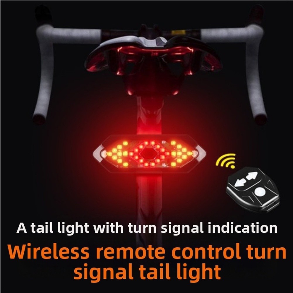 Rechargeable USB Bike Tail Light with Wireless Remote and Waterproof Case