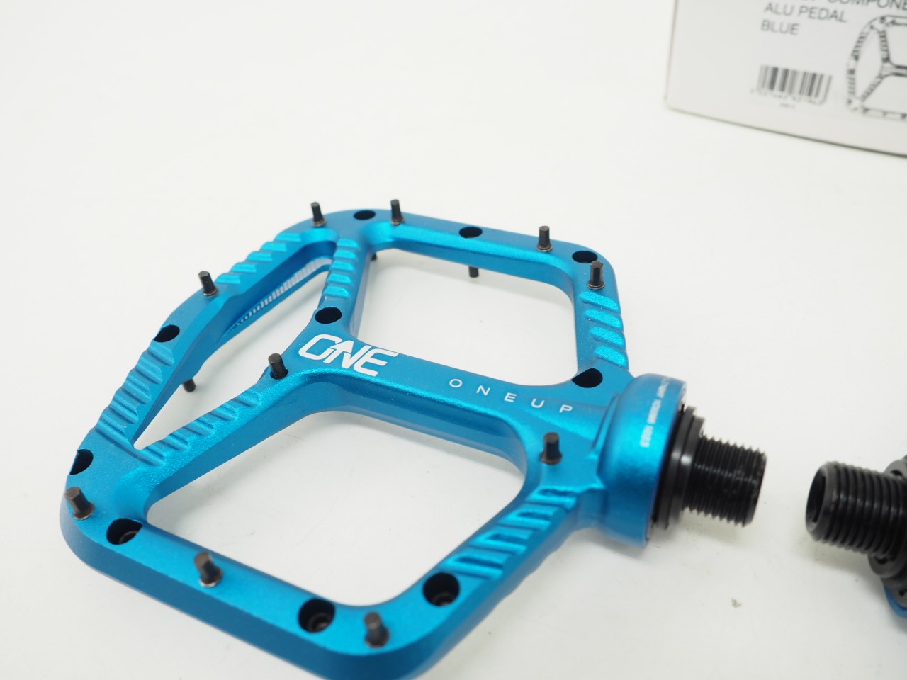 New! OneUp Components Flat Aluminum MTB Bicycle Platform Pedal Blue