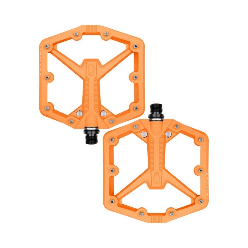 Pair Of Stamp 1 Gen2 Large Orange CB16813 Crank Brothers Flat Bike Pedals