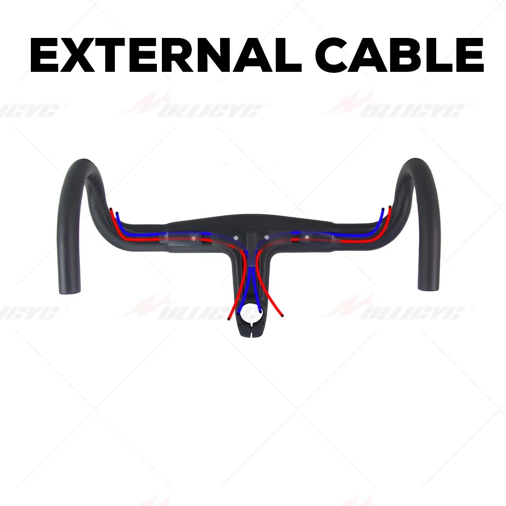 -11° Carbon Fiber Integrated Road Bike Handlebar Width 390/400/420/430mm