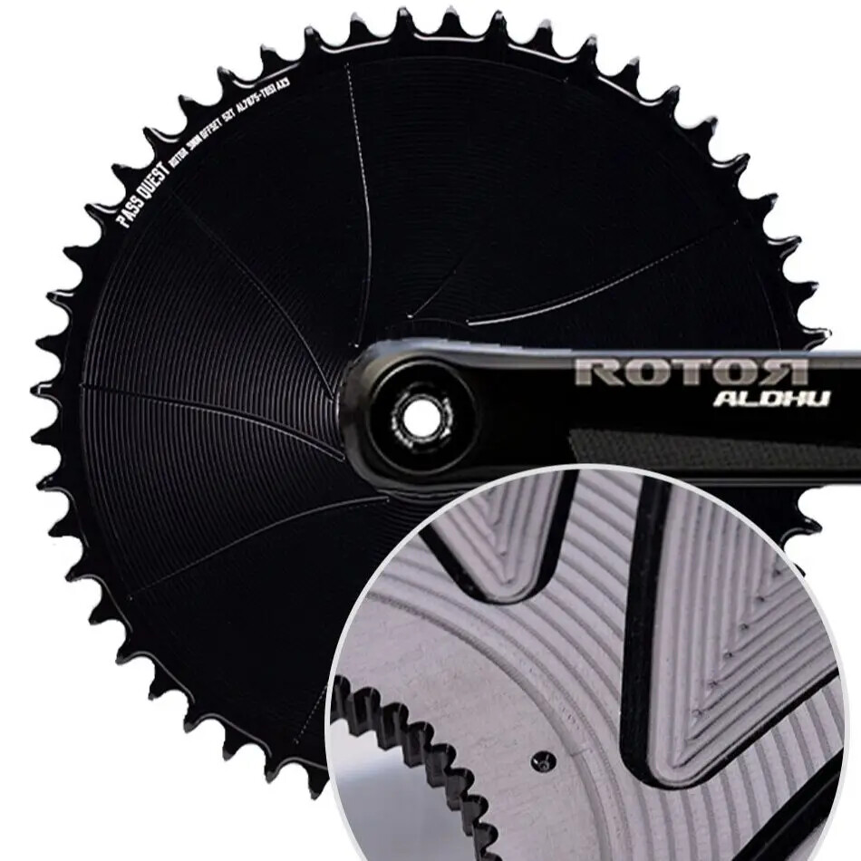 PASS QUEST Rotor Gravel Bike 3mm Offest AERO Round Narrow Wide Chainring