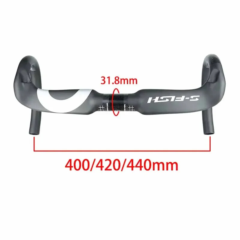 Full Carbon Fiber Road Bike Handlebar Matt/Gloss Black 31.8*380/400/420/440mm