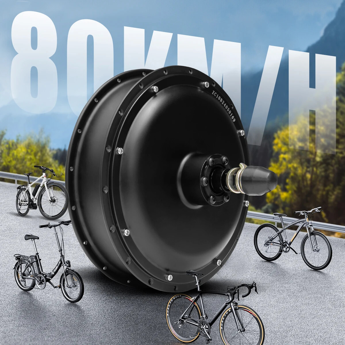 Snow E-bike Fat Tire Motor 72V 5000W Rear Rotate Hub Motor Wheel 20 24 26Inch