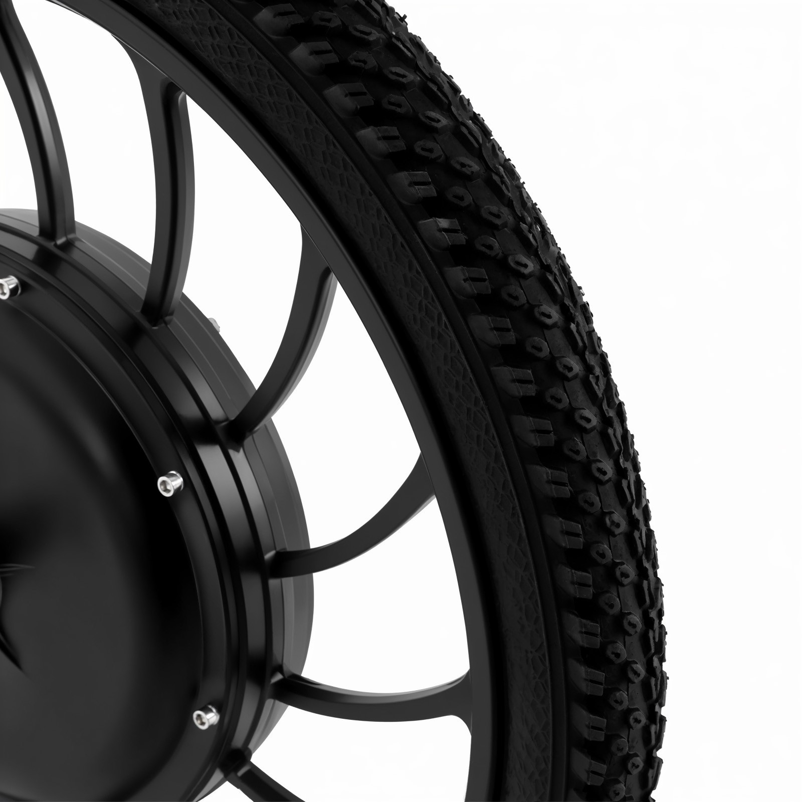 20″ E-bike Black Electric Front Wheel Brushless Gearless Hub Motor 1000W