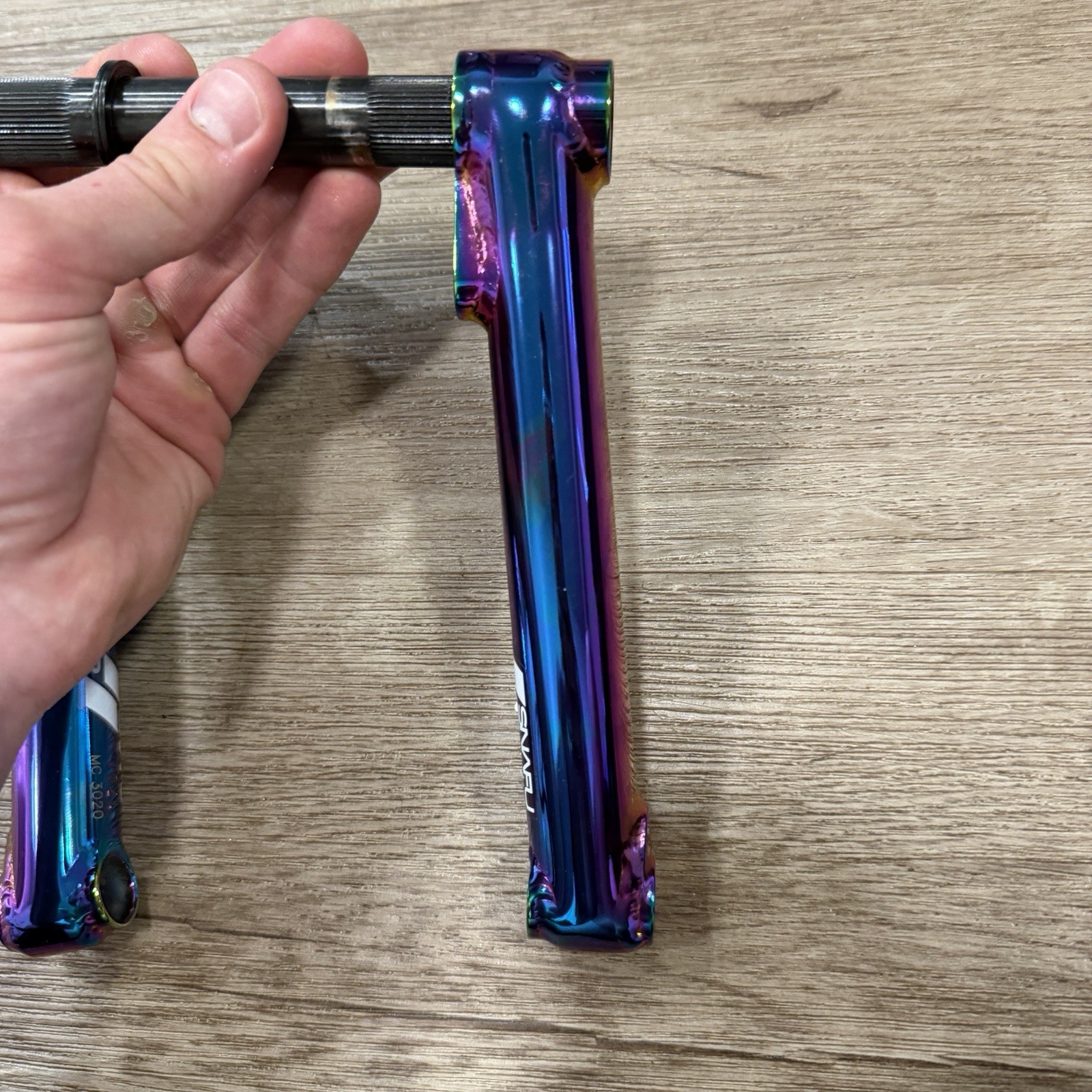 Snafu Mayweather Cranks 170mm – Jet Fuel Oil Slick NEAR MINT – RIDDEN TWICE