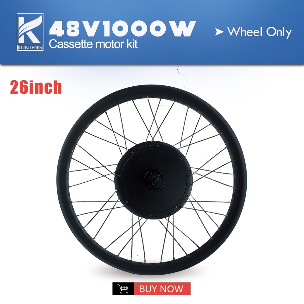 Ebike Conversion Kit Fat Tire 20 26 Inch 48V 1000W Rear Cassette Wheel Hub Motor