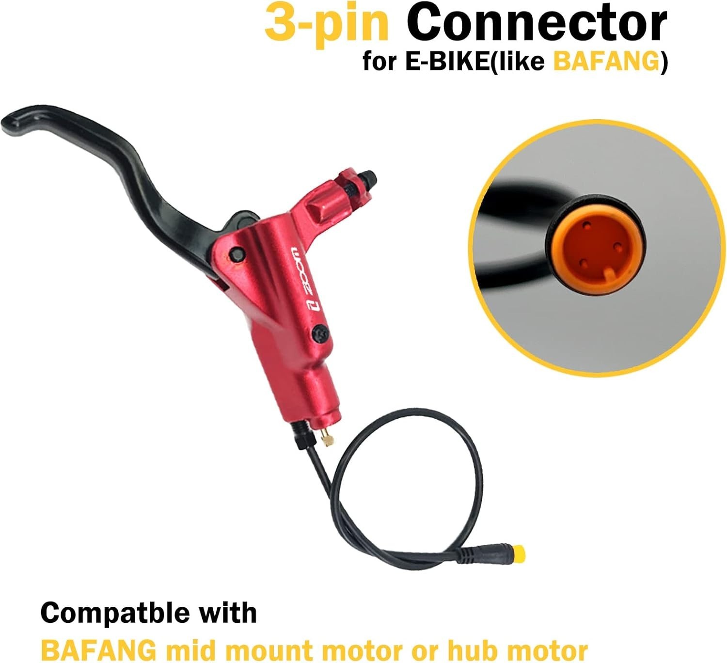 Zoom HB876E 2-PIN/3-PIN 4-Pistons E-Bike Electric Power-Off Hydraulic Brake Set