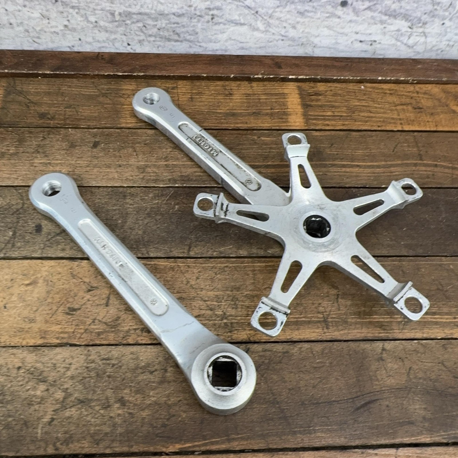 Vintage Sugino Mighty Crank Set 171 Mm 144 BCD S-Crown BMX 70s 80s Alloy Cranks