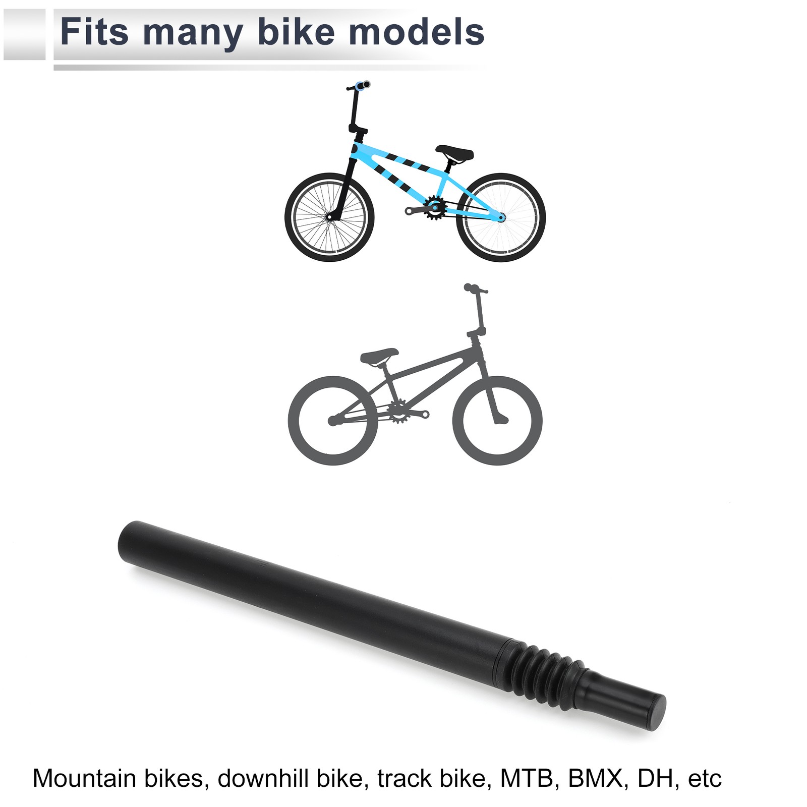 Bike Seat Posts 33.9x400mm Shock-absorbing Saddle Post Seat Black Aluminum Alloy