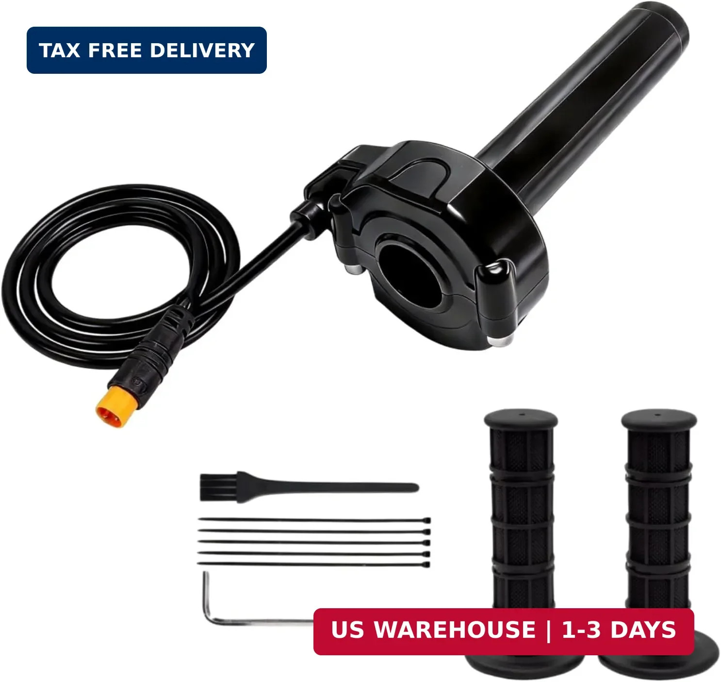 Ebike Full Twist Throttle, 3 Pin Surron Style Ebike Throttle Kit 12V-72V, Waterp