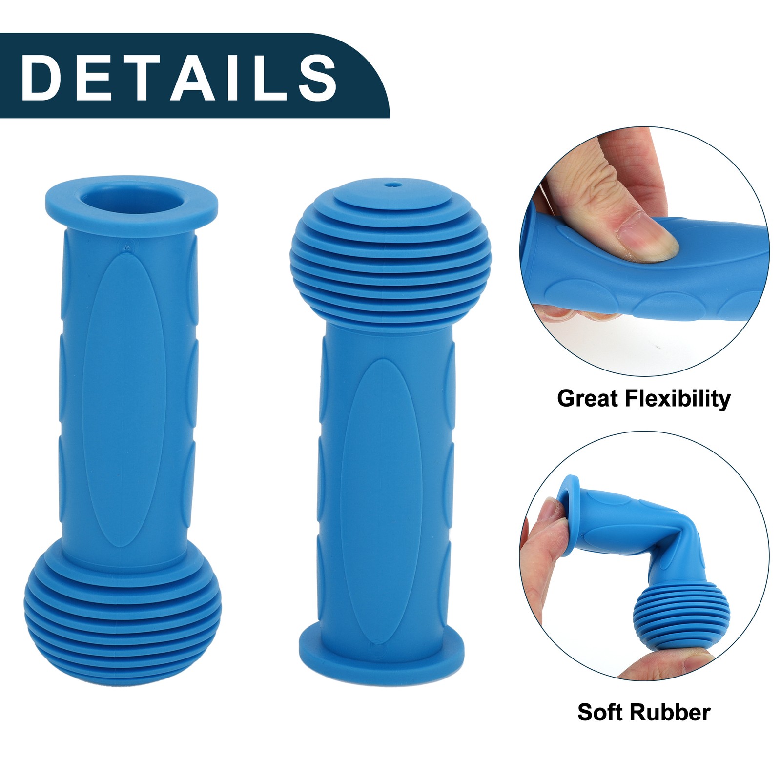 1 Pair Bike Handlebar Grips Cover 110mm Soft MTB End Grips Protector Blue