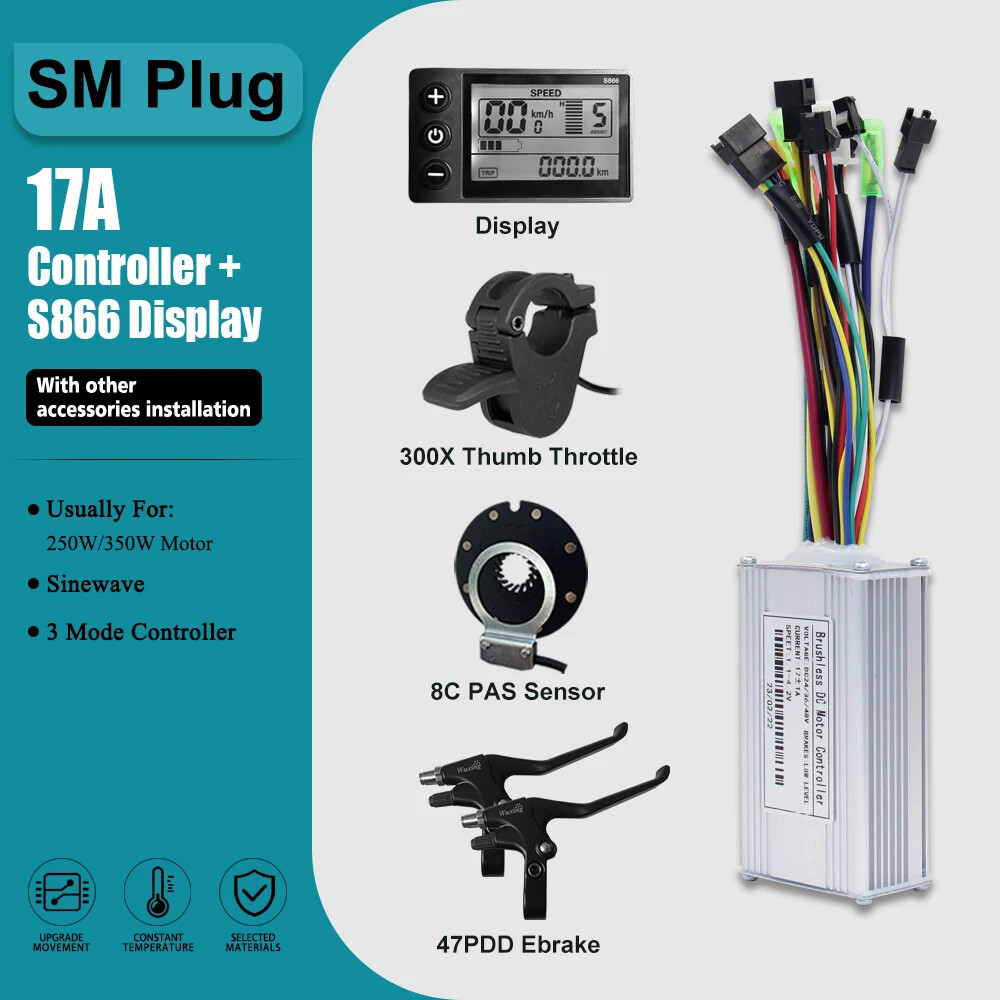 E-bike Three-Mode Controller Sine Wave with LCD Display Motor Accessory 17-60A