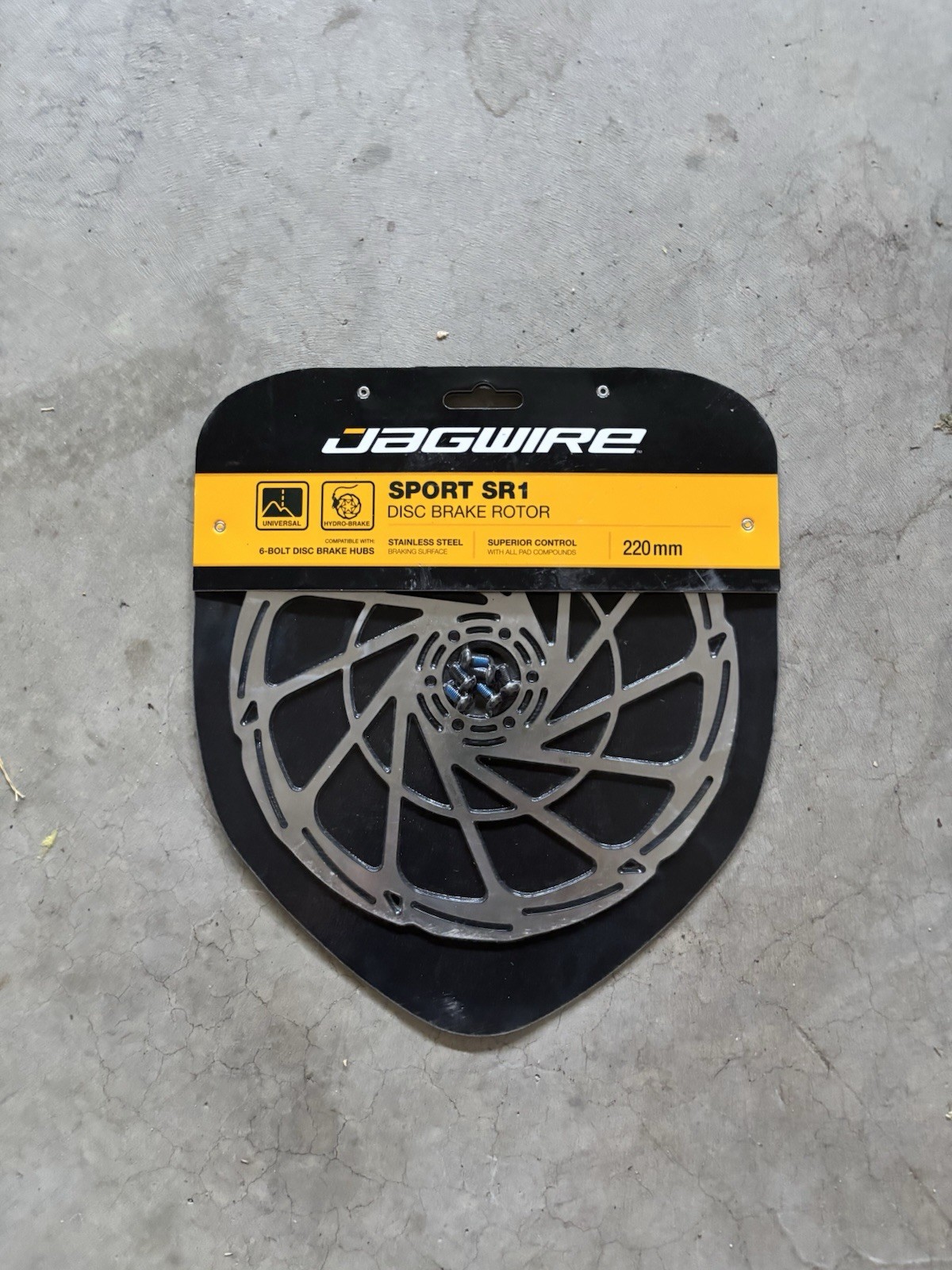 Jagwire Sport SR1 220mm Stainless Steel Disc Brake Rotor – 6-Bolt Mtb Bike