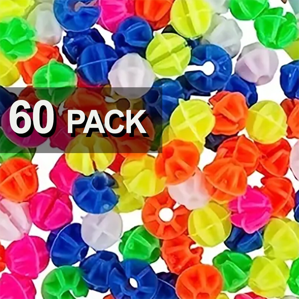 Bicycle Spoke Beads – 60 Pack – Blue, Red, Orange, Yellow, Green, and Pink