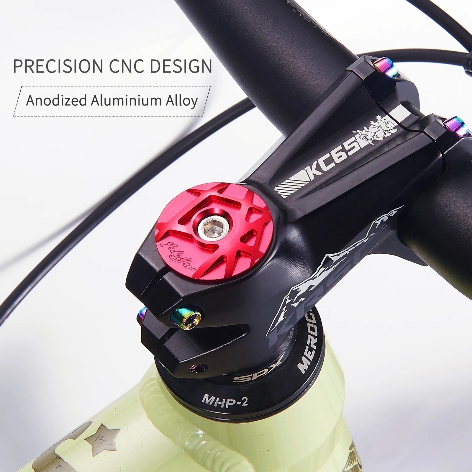 Bicycle Headset Cap MTB Road Bike Stem Headset Top Cap Cover Screw for 28.6mm