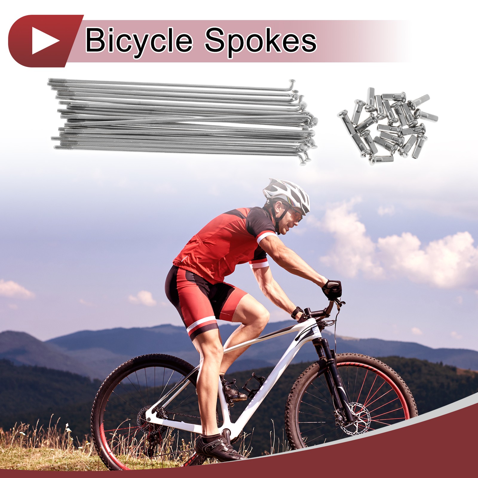 20Set 13G Bicycle Spokes 139mm Bike Wheel Spokes 304 Stainless Steel Silver Tone