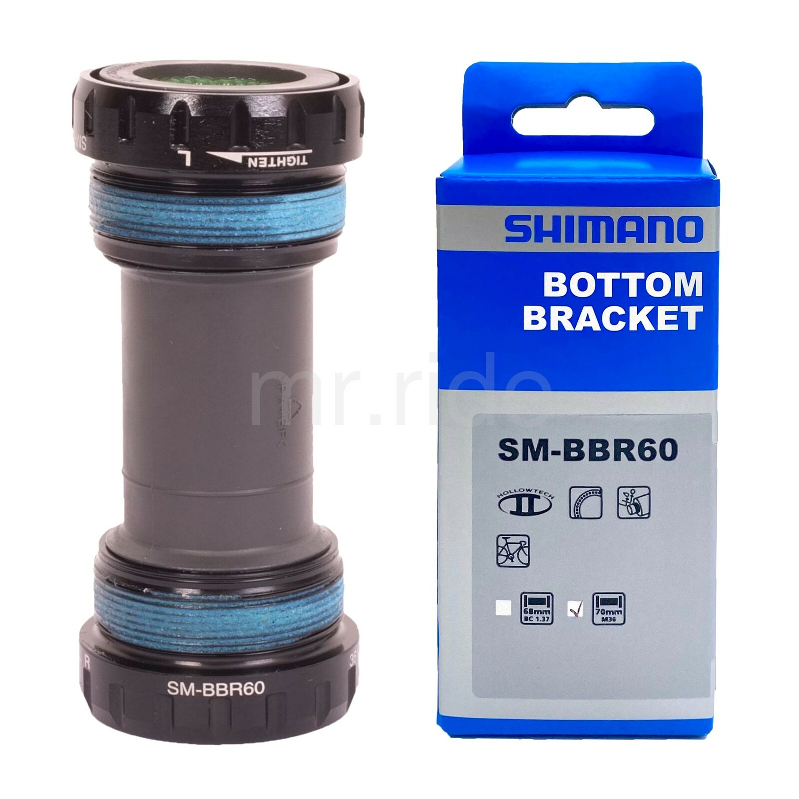 Shimano Ultegra 105 SM-BBR60 Threaded Bike Bottom Bracket BB, 70mm Italian
