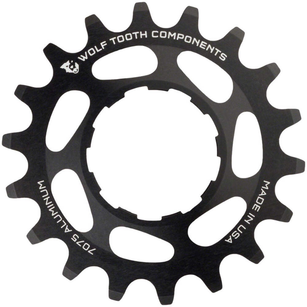 Wolf Tooth Single Speed Aluminum Cog – 20t Compatible 3/32″ Chains BLK
