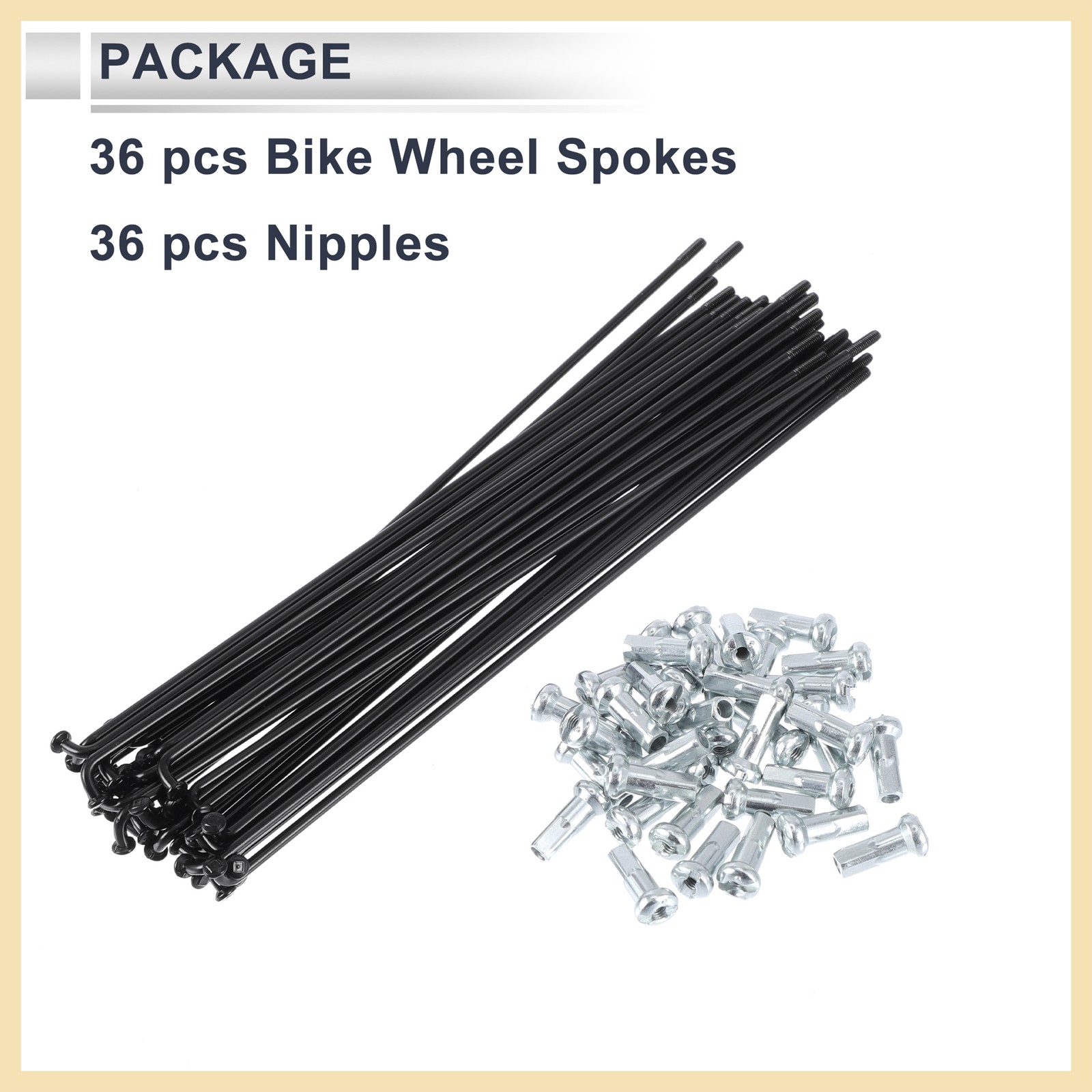 1 Set 13G 171mm Length Bicycle Spokes Nipple 45 Steel