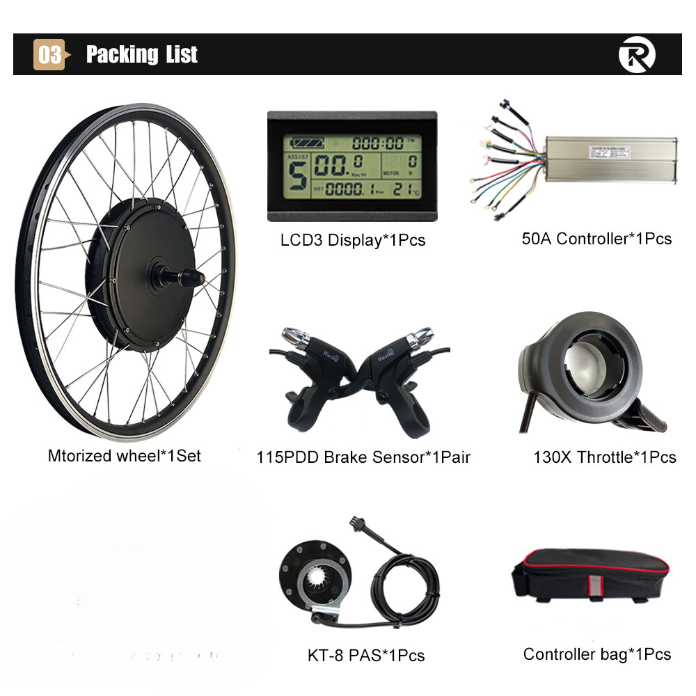 48/52V 2000W Mountain Electric Bicycle Front Rear Wheel Hub Motor 20-29inch 700C