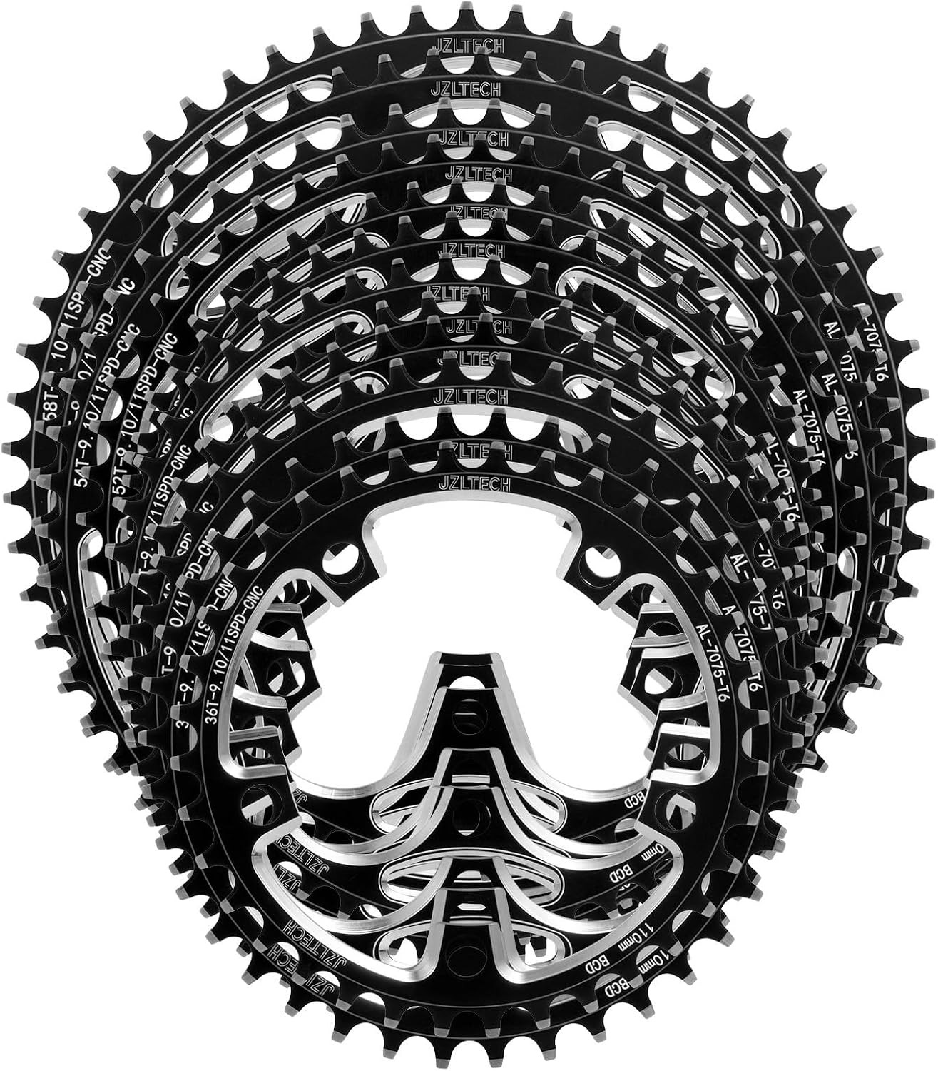 110 BCD Bike Chainring: 36T 38T 40T 42T 44T 46T 48T 50T 52T 54T 56T 58T Round Na
