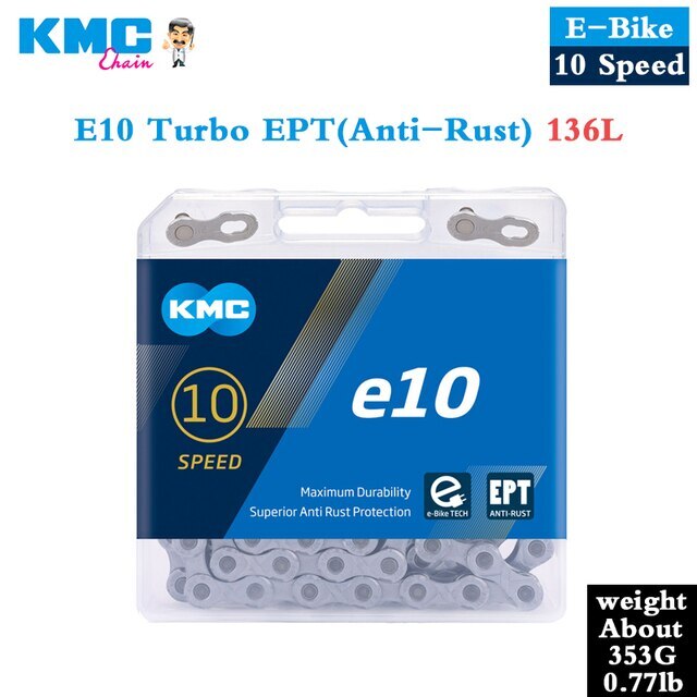 KMC E-Bike Chain e8 e10 e11 e12 EPT Bicycle Chains 6/7/8/10/11/12 Speed 136L