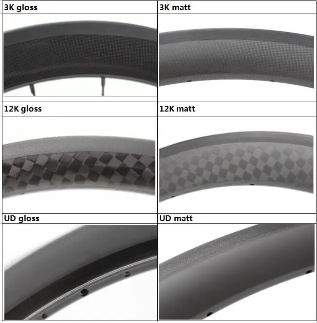 700C 50 60 88mm Deep Fixed Gear Road Bike Carbon Rims Tubular Clincher Tubeless