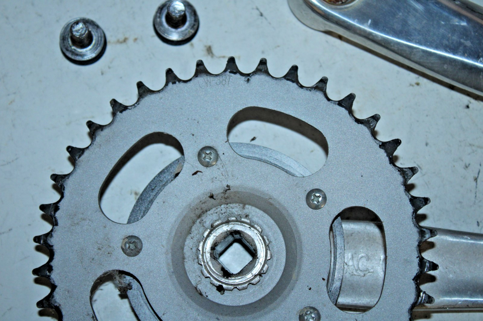 HDL A14 Single Speed Crankset 170mm 44t Silver MTB Track Hybride Fast US Shipper