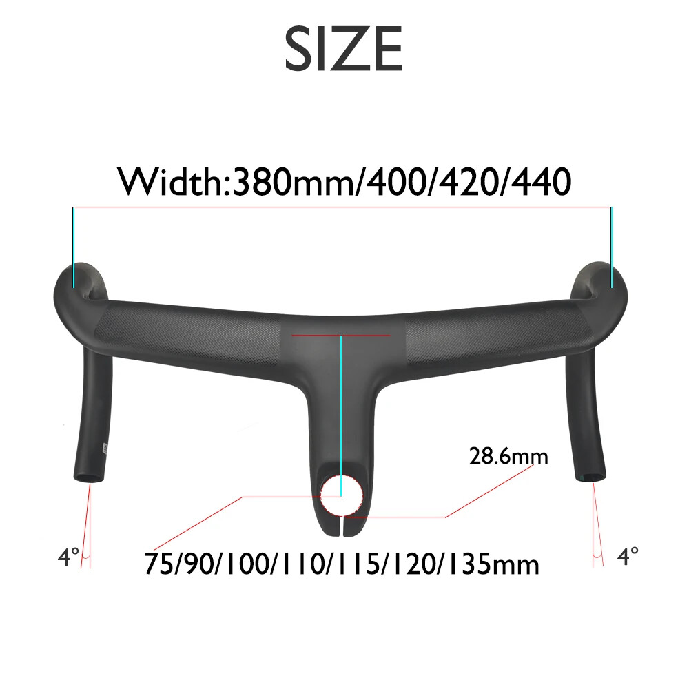 6 Degree Stem 75-135mm Carbon Fiber Road Bike Handlebar for Computer Stand