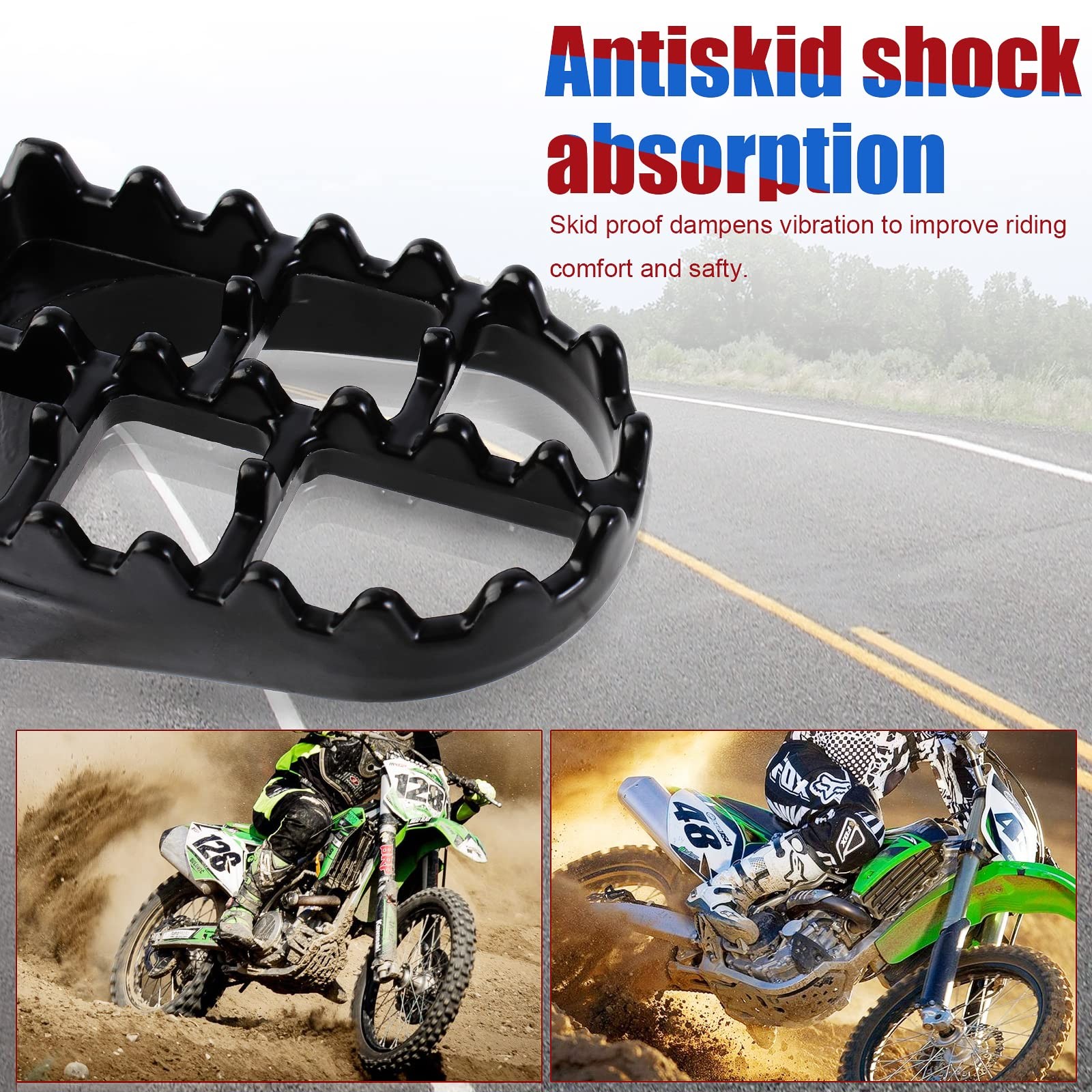 YOFMOO Foot Pegs Rest Footrest Footpegs for XR50 XR50R XR70 XR70R XR80 black