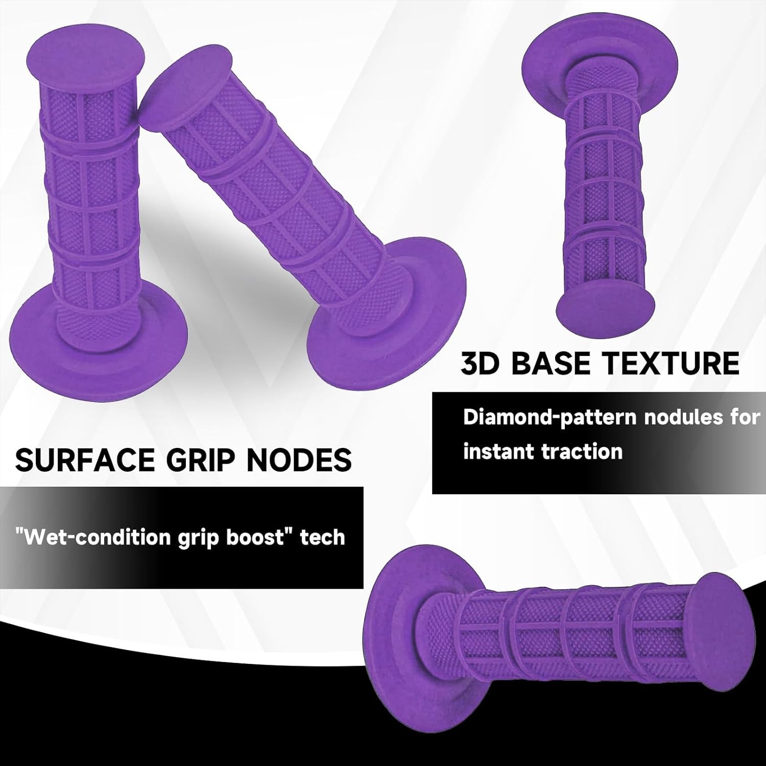 Dirt Bike Handlebar Grips 7/8″ Rubber Handle Grips Universal for Color: purple