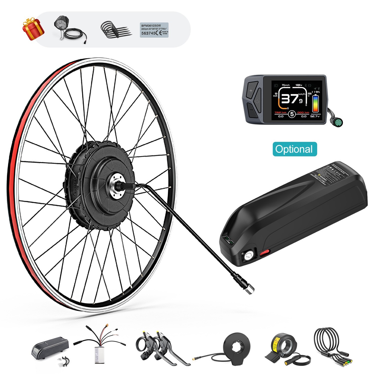 48V750W BAFANG Rear Wheel Hub Motor Kit 26″ 27.5″ 700C E-bike Conversion Kits US