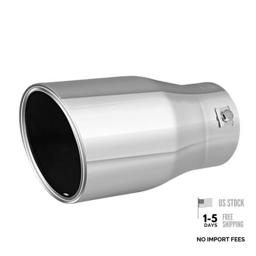 Exhaust Tip, 2-2.75 inch inlet adjustable, Fit 2»/2.25»/2.5»/2.75» Sliver