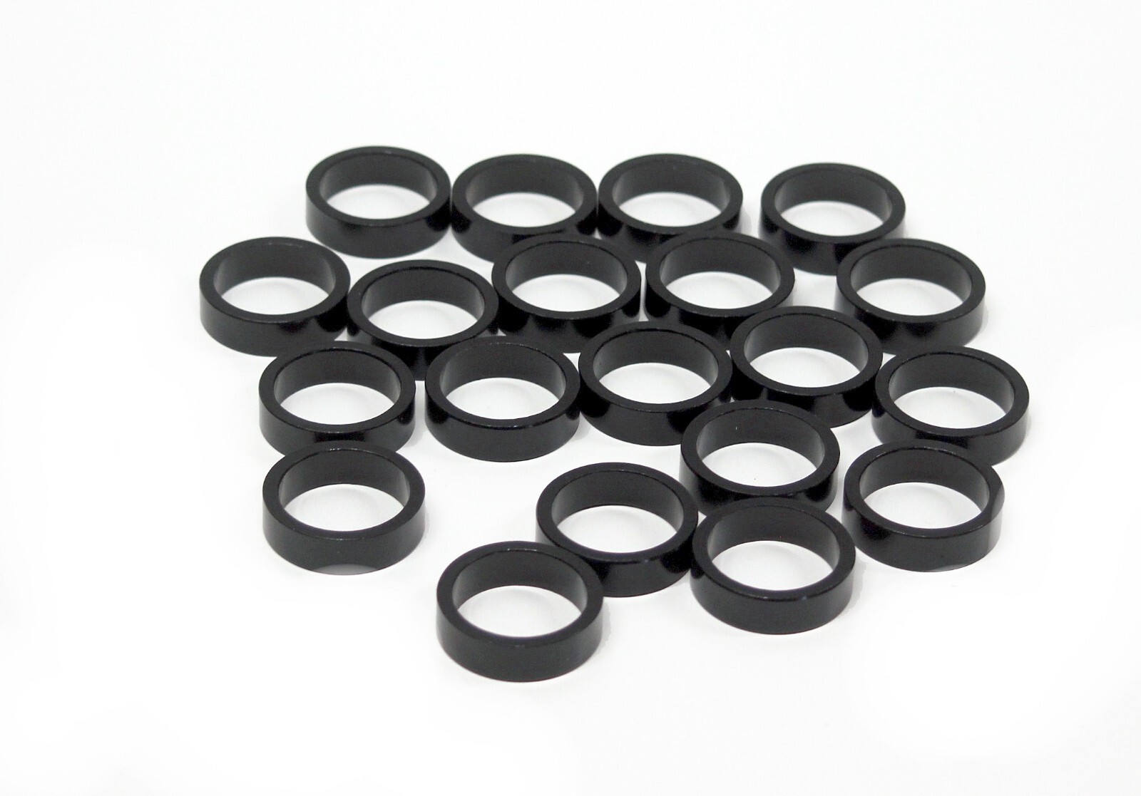 50pcs, Aluminium Spacer 10mm Bicycle Stem Spacer Ring 1 1/8″ Gloss Black