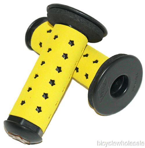 Old School Yellow & Black BMX Grips W/ Donuts NOS