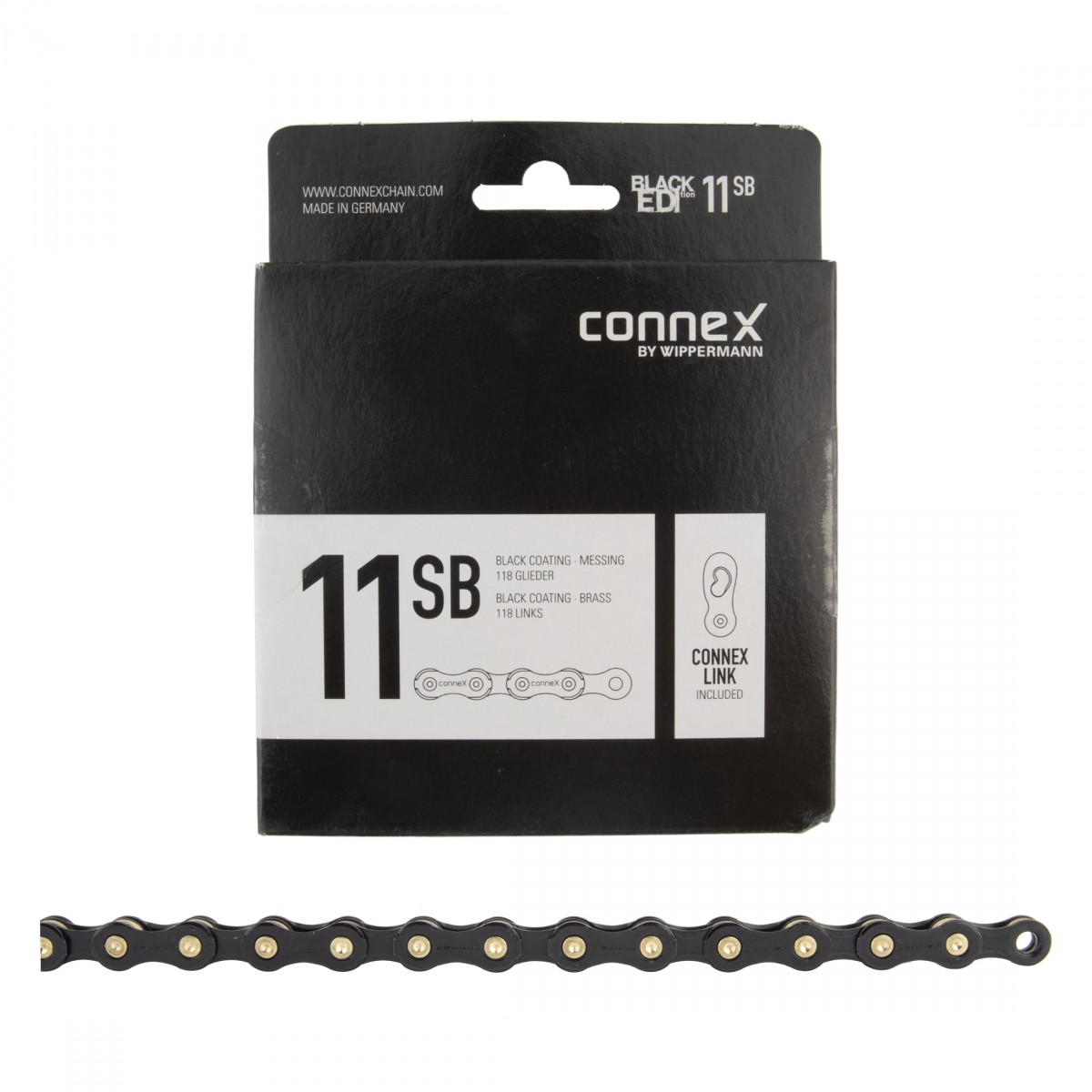 Connex 11sB Chain 11-Speed 118 Links Black/Gold Stainless Steel