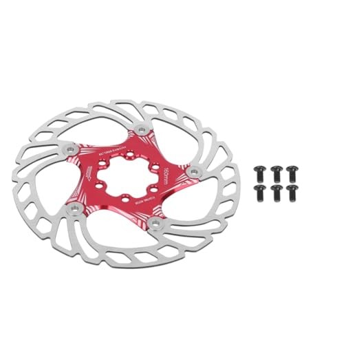 160mm Floating Bike Disc Brake Rotors – Stainless Steel & Aluminum Alloy Red