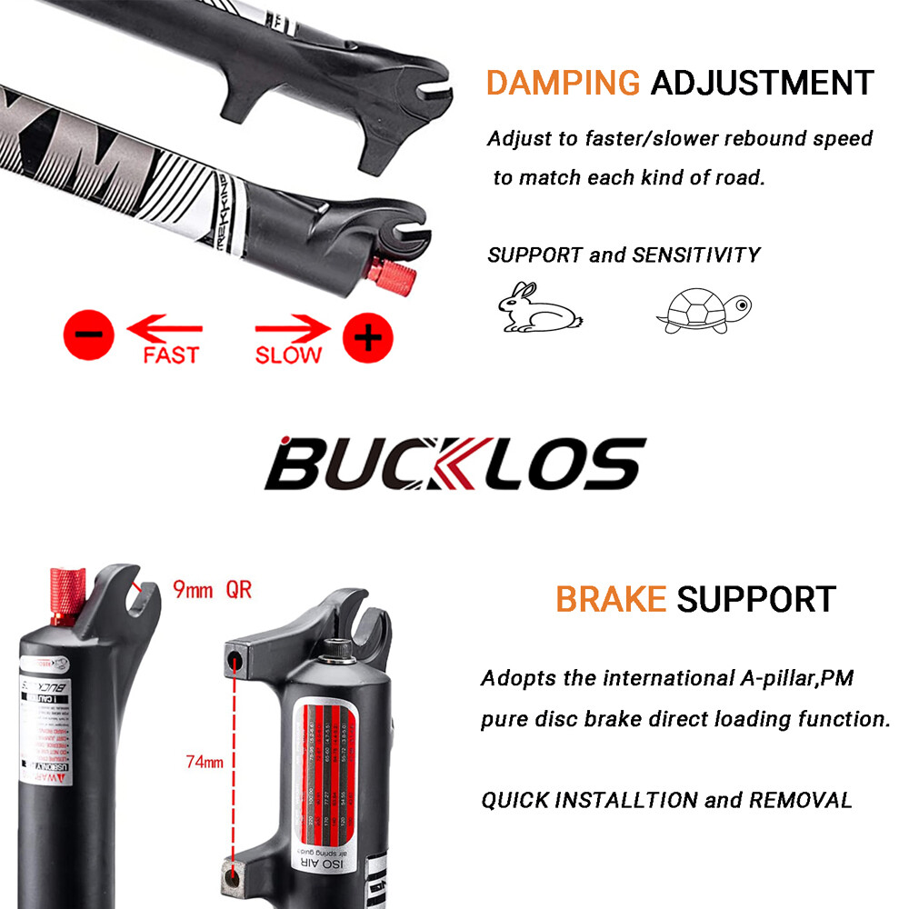 BUCKLOS For Suntour XC Air Fork MTB Bike 26/27.5/29″ Remote/Manual 100mm/120mm