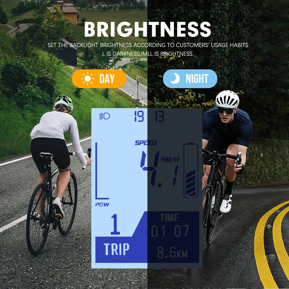 24V/36V/48V Electric Bicycle Display with 5 Pin Female Plug for Mid Drive Motor