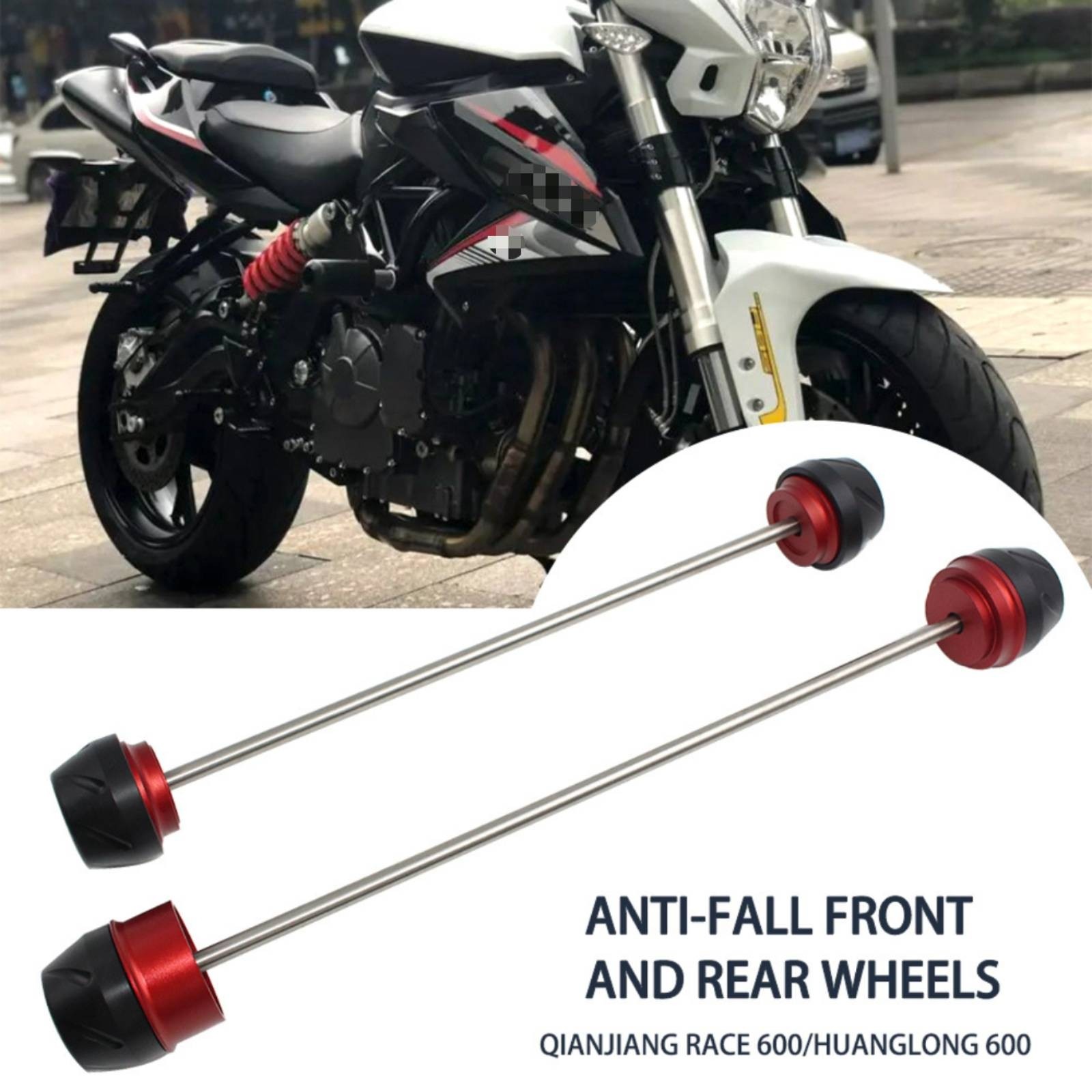 2 Pieces Wheel Crash Protector Impact Absorbing Front and Rear Sliders Sporty