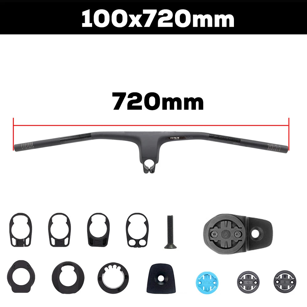 Carbon Flat T-Bar MTB Integrated Cockpit -20 Degree External Cable 720-780mm