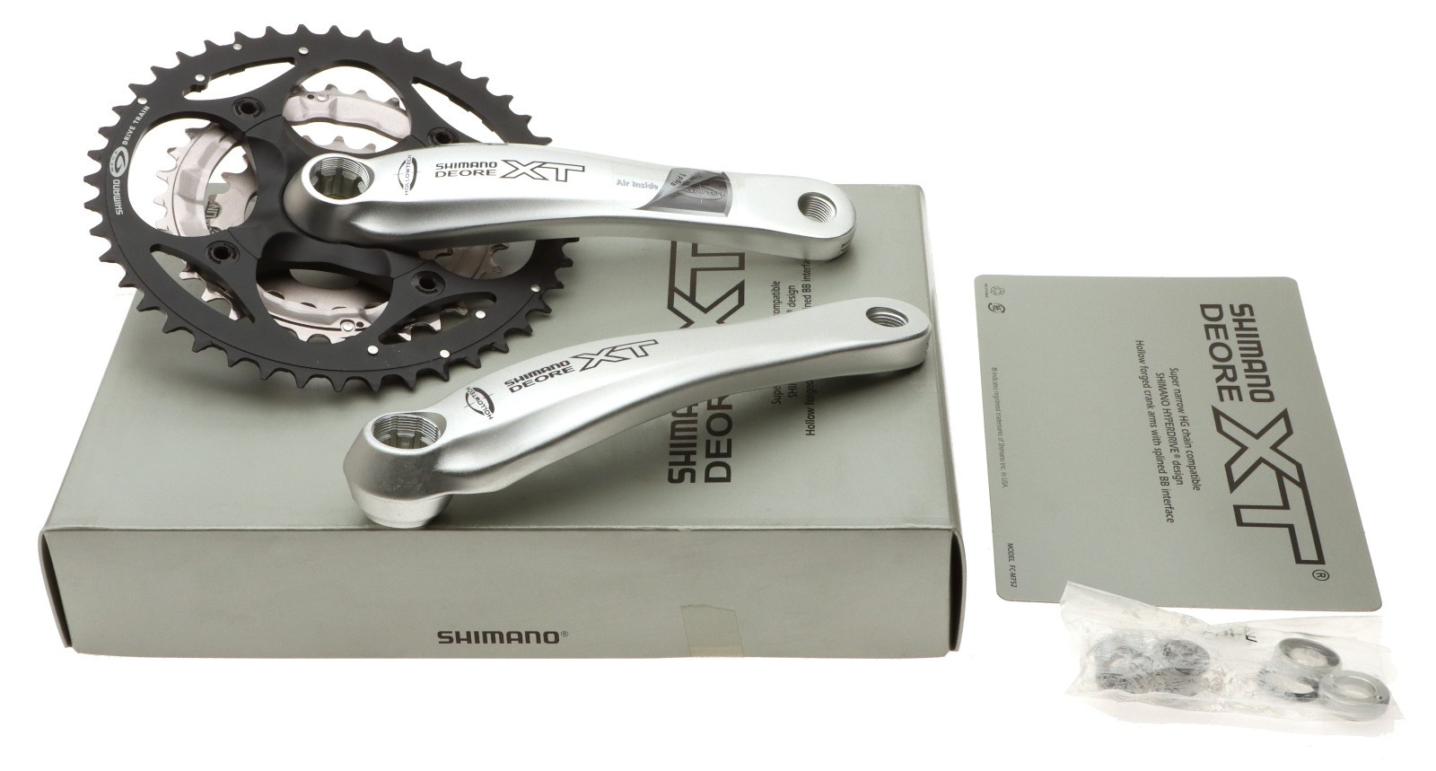 Shimano Deore XT FC-M752 9 Speed Crank Hollowtech 175mm Silver 223244 NOS NEW