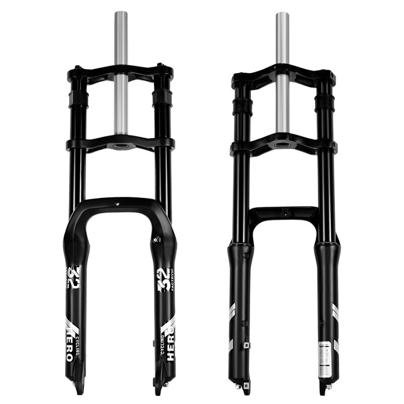 20 26*4.0″ Double Shoulder Oil Spring Fork Quick Release Disc Brake E-Bike Fork